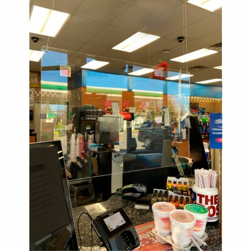 Easy Shield Customer Service Panel & Breath Guard, Polycarbonate 36"W x 1/4"D x 24"H 4 Easy Shield Customer Service Panel & Breath Guard, Polycarbonate 36"W x 1/4"D x 24"H - Image 2