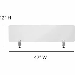 Flash Furniture Clear Acrylic Desk Partition with Hardware, 12"H x 47"W -Server & Expediter Supplies Sales FBR DDIA 30119 GG DIMS