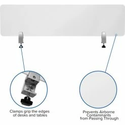 Flash Furniture Clear Acrylic Desk Partition with Hardware, 12"H x 47"W -Server & Expediter Supplies Sales FBR DDIA 30119 GG inset3