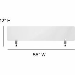 Flash Furniture Clear Acrylic Desk Partition with Hardware, 12"H x 55"W -Server & Expediter Supplies Sales FBR DDIA 30139 GG DIMS