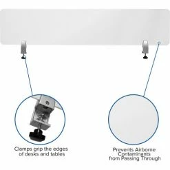 Flash Furniture Clear Acrylic Desk Partition with Hardware, 12"H x 55"W -Server & Expediter Supplies Sales FBR DDIA 30139 GG inset3