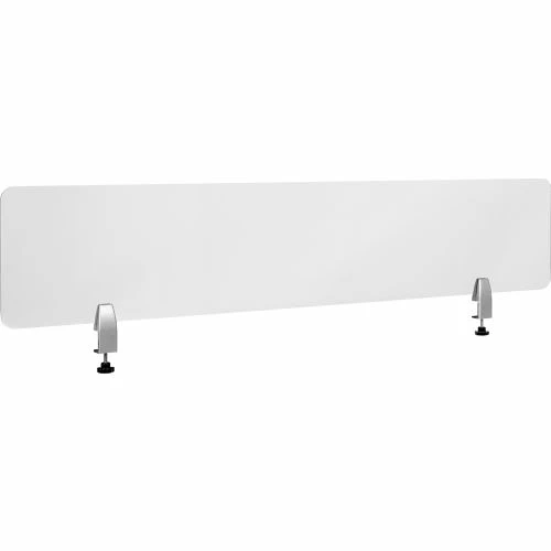 Flash Furniture Clear Acrylic Desk Partition with Hardware, 12"H x 60"W 4 Flash Furniture Clear Acrylic Desk Partition with Hardware, 12"H x 60"W - Image 2