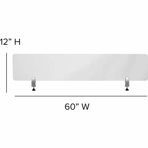 Flash Furniture Clear Acrylic Desk Partition with Hardware, 12"H x 60"W 8 Flash Furniture Clear Acrylic Desk Partition with Hardware, 12"H x 60"W - Image 6