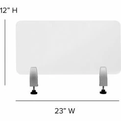 Flash Furniture Clear Acrylic Desk Partition with Hardware, 12"H x 23"W -Server & Expediter Supplies Sales FBR DDIA 3058 GG DIMS