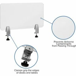 Flash Furniture Clear Acrylic Desk Partition with Hardware, 12"H x 23"W -Server & Expediter Supplies Sales FBR DDIA 3058 GG inset3