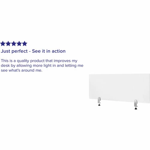 Flash Furniture Clear Acrylic Desk Partition with Hardware, 18"H x 47"W 6 Flash Furniture Clear Acrylic Desk Partition with Hardware, 18"H x 47"W - Image 4