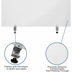 Flash Furniture Clear Acrylic Desk Partition with Hardware, 18"H x 47"W 16 Flash Furniture Clear Acrylic Desk Partition with Hardware, 18"H x 47"W -Server & Expediter Supplies Sales FBR DDIA 45119 GG inset3