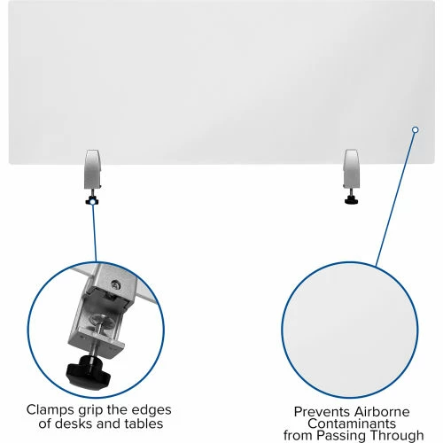Flash Furniture Clear Acrylic Desk Partition with Hardware, 18"H x 47"W 7 Flash Furniture Clear Acrylic Desk Partition with Hardware, 18"H x 47"W - Image 5