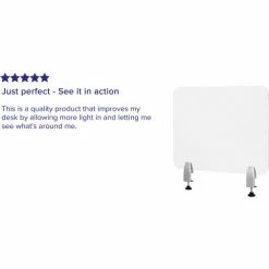 Flash Furniture Clear Acrylic Desk Partition with Hardware, 18"H x 23"W -Server & Expediter Supplies Sales FBR DDIA 4558 GG REVIEW