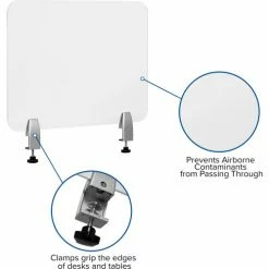Flash Furniture Clear Acrylic Desk Partition with Hardware, 18"H x 23"W -Server & Expediter Supplies Sales FBR DDIA 4558 GG inset3