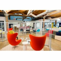 Quantum Corner Rigid Stationary Floor Partition, 2-Panel, 40"W x 72"H, Aluminum Frame, Clear Inserts -Server & Expediter Supplies Sales FP40X72A 5000 03