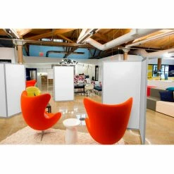 Quantum Corner Rigid Stationary Floor Partition, 2-Panel, 40"W x 72"H, Aluminum Frame, White Inserts -Server & Expediter Supplies Sales FP40X72B 5000 03