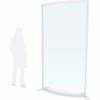 Quantum Curved Rigid Stationary Floor Partition, 1-Panel, 48"W x 90"H, Clear, Aluminum Frame -Server & Expediter Supplies Sales FP48X90AC 5000 01