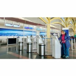 Quantum Curved Rigid Mobile Floor Partition, 1-Panel, 48"W x 90"H, Clear, Aluminum Frame -Server & Expediter Supplies Sales FP48X90AR 5000 04