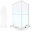 Quantum Cornered Mobile Floor Partition, 2 Panel, 80"W x 72"H, Alum. Frame, Frosted Acrylic Inserts -Server & Expediter Supplies Sales FP80X72FR 5000 01