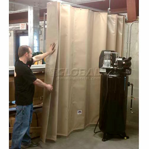 Goff's Stock Sound Curtain 31977 with Hardware - 14'10"W x 12'H - Beige 7 Goff's Stock Sound Curtain 31977 with Hardware - 14'10"W x 12'H - Beige - Image 5