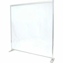Global Industrial™ Floor Supported Portable Personal Safety Partition 6'W x 8'H - Clear -Server & Expediter Supplies Sales GFF 34131 2