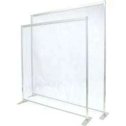 Global Industrial™ Floor Supported Portable Personal Safety Partition 6'W x 6'H - Clear -Server & Expediter Supplies Sales GFF 34131B