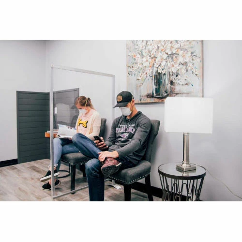 Global Industrial Floor Supported Portable Personal Safety Partition 2'W x 5'H - Clear 3 Global Industrial Floor Supported Portable Personal Safety Partition 2'W x 5'H - Clear