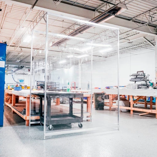 Global Industrial Personal Safety Cubicle, 6'L x 8'H, 3'6" Between Partitions, Clear 3 Global Industrial Personal Safety Cubicle, 6'L x 8'H, 3'6" Between Partitions, Clear