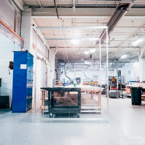 Global Industrial Personal Safety Cubicle, 6'L x 8'H, 3'6" Between Partitions, Clear 5 Global Industrial Personal Safety Cubicle, 6'L x 8'H, 3'6" Between Partitions, Clear - Image 3