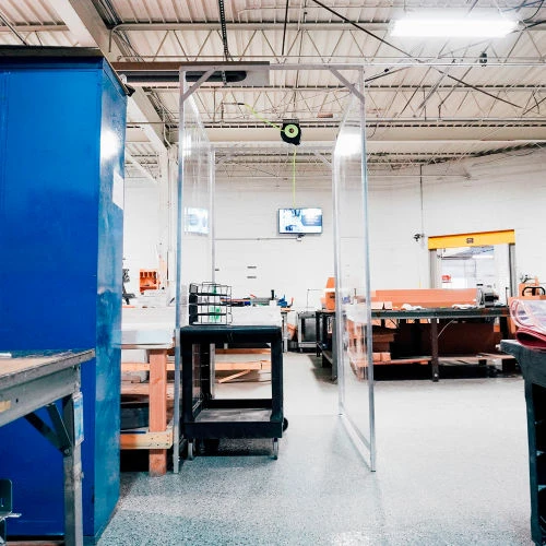 Global Industrial Personal Safety Cubicle, 6'L x 8'H, 3'6" Between Partitions, Clear 6 Global Industrial Personal Safety Cubicle, 6'L x 8'H, 3'6" Between Partitions, Clear - Image 4