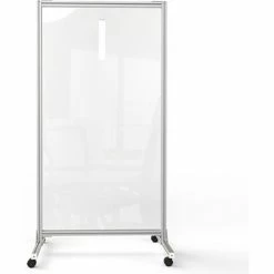Ghent Clear Mobile Room Divider with Thermometer Access Cutout - Acrylic - 74"H x 38"W