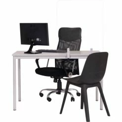 MasterVision Frameless Desk Glass Protector with Clamps, 55-1/9"W x 35-2/5"H -Server & Expediter Supplies Sales GL3501393 03