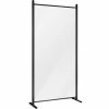 M&T Display Clear Wall Separator 37"W x 74-1/2"H, Black Frame -Server & Expediter Supplies Sales MZY UHCWSB0010
