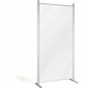 M&T Display Clear Wall Separator 37"W x 74-1/2"H, Silver Frame