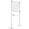 M&T Display Clear Wall Separator with Bracket 37"W x 29-1/8"H, Silver Frame -Server & Expediter Supplies Sales MZY UHCWSN1010