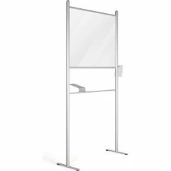 M&T Display Clear Wall Separator with Bracket 37"W x 29-1/8"H, Silver Frame