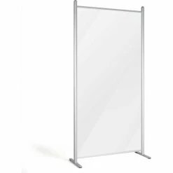 M&T Display Clear Wall Separator 37"W x 74-1/2"H, White Frame
