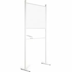 M&T Display Clear Wall Separator with Bracket 37"W x 29-1/8"H, White Frame