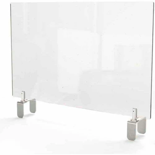 Ghent Clear Partition Extender with Attachable Clamps, 24"H x 36"W 4 Ghent Clear Partition Extender with Attachable Clamps, 24"H x 36"W - Image 2