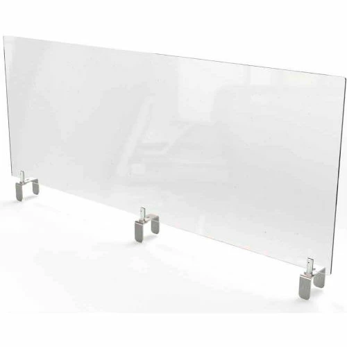 Ghent Clear Partition Extender with Attachable Clamps, 18"H x 48"W 4 Ghent Clear Partition Extender with Attachable Clamps, 18"H x 48"W - Image 2