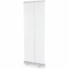 Quantum Retractable Floor Partition with Telescoping T-Frame, 23"W x 66"H, Clear Polyester -Server & Expediter Supplies Sales PS23X66APU 5000 01