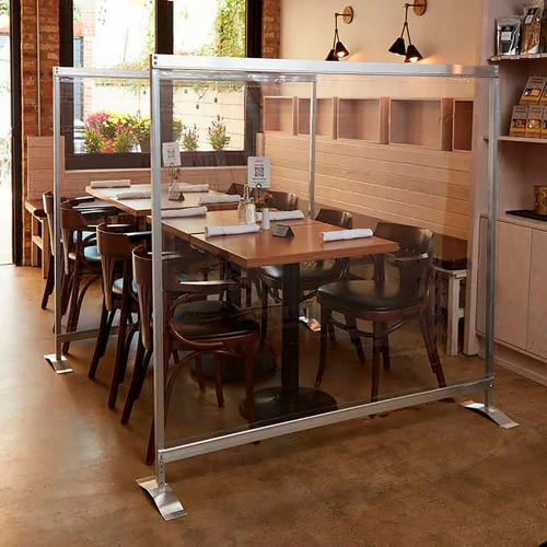 American Metalcraft Clear Freestanding Partition - 72"W x 72"H - Clear 4 American Metalcraft Clear Freestanding Partition - 72"W x 72"H - Clear - Image 2