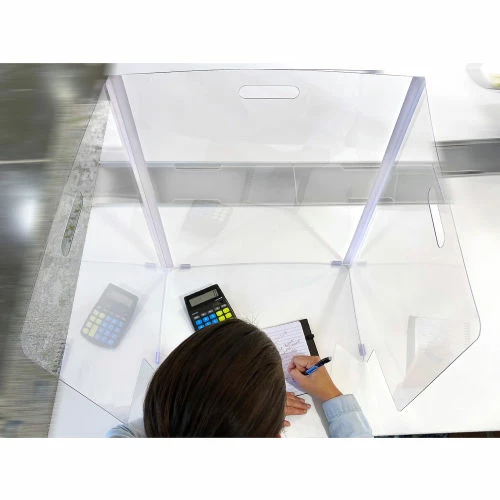 71 Visuals Tri-Fold Student Desk Barrier w/Carry Handle, 19.75"W x 17.5"D x 23"H - Pkg Qty 25 4 71 Visuals Tri-Fold Student Desk Barrier w/Carry Handle, 19.75"W x 17.5"D x 23"H - Pkg Qty 25 - Image 2