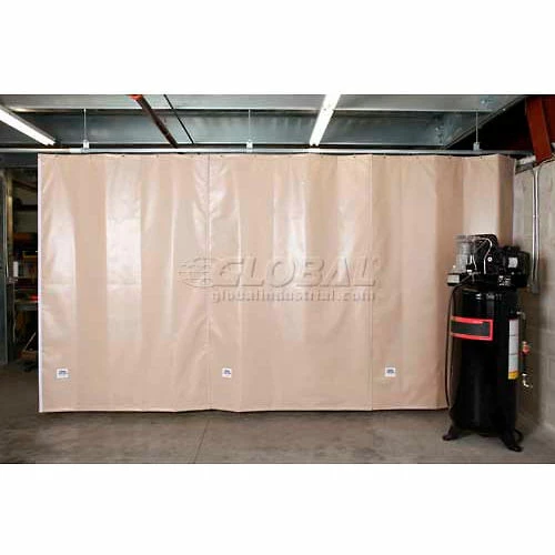 Goff's Stock Sound Curtain 31974 with Hardware - 9'11"W x 12'H - Beige 5 Goff's Stock Sound Curtain 31974 with Hardware - 9'11"W x 12'H - Beige - Image 3