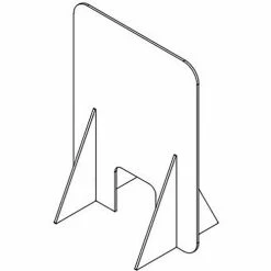 USA Sealing Plastic Dividers with Small Centered Opening Freestanding, 48"W x 36"H Clear PD-124 - Pkg Qty 6 -Server & Expediter Supplies Sales US5 BULK PD 124