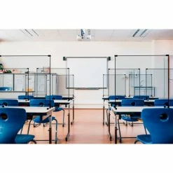 Goff's Goff Personal Safety Tabletop Partition, 15"W x 18"H - Clear 18 Goff's Goff Personal Safety Tabletop Partition, 15"W x 18"H - Clear -Server & Expediter Supplies Sales goffs psp tabletop classroom 2 4